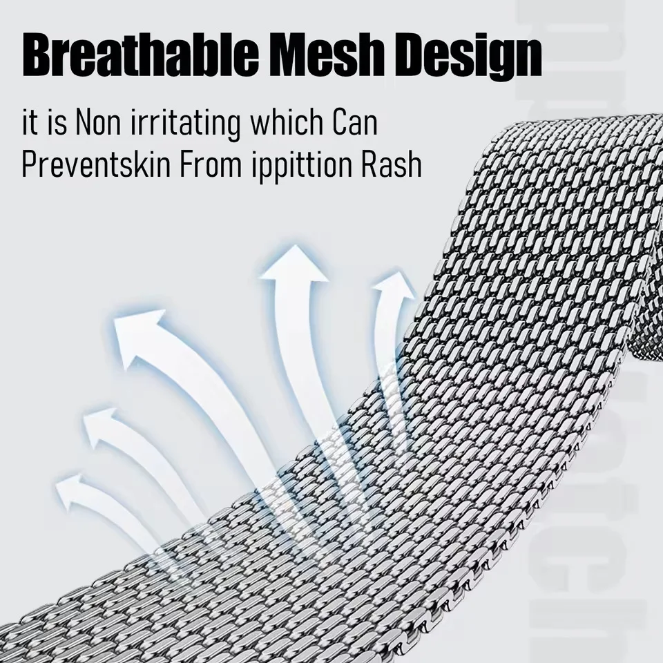 Magnetic Metal Replacement Wristband Strap, 18mm-22mm