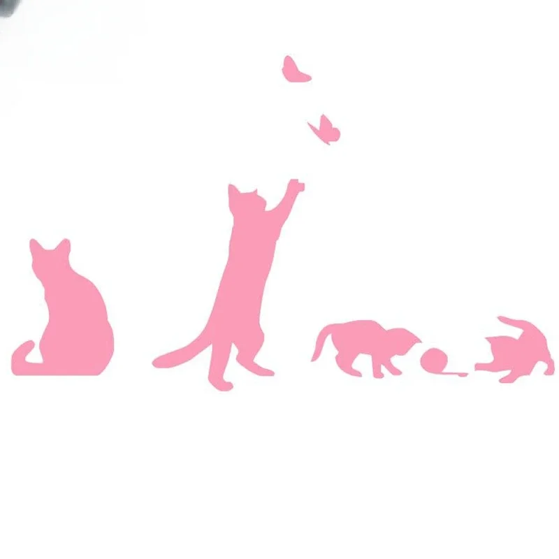 Description Picture 6 of itemCartoon Black Naughty Kitten Wall Sticker For Kids Room Bedroom Stairs Home Decoration Vinyl Wall Decals Cute Cats DIY Art Mural