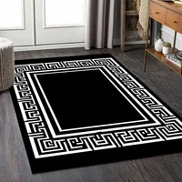Luxury Carpet for Living Room Modern Black White Geometric Non-slip Lounge Soft Rugs Decoration Home Bedroom Floor Door Mat 1