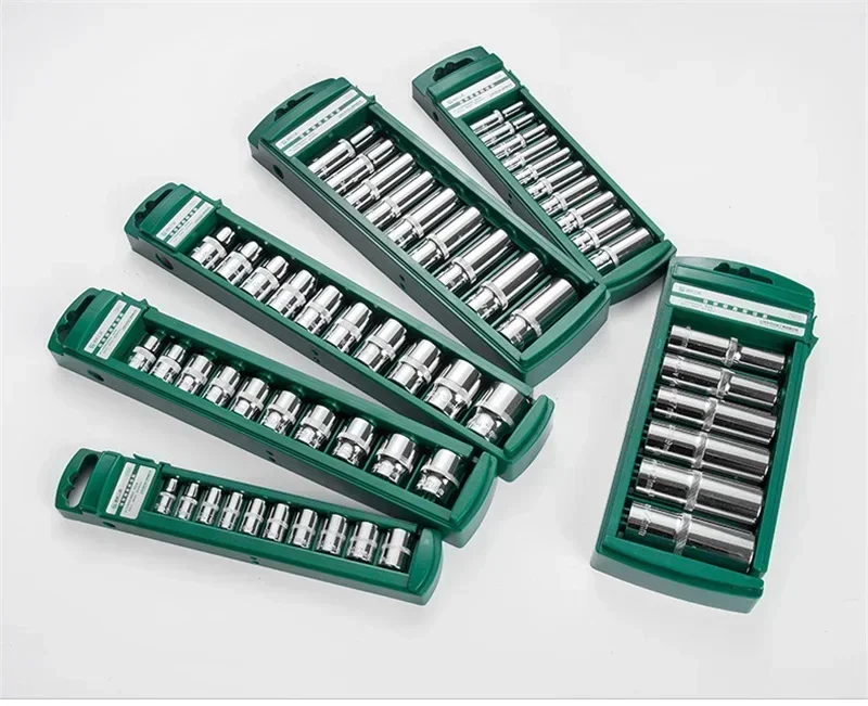 Hex Steckschlüssel Kopf Set Für Ratsche 1/4 3/8 1/2 Kurze Lange Buchse Tiefmutter Fahrer Hülse Spanner Ende Ratsche Werkzeug mit Halter – Detail 11