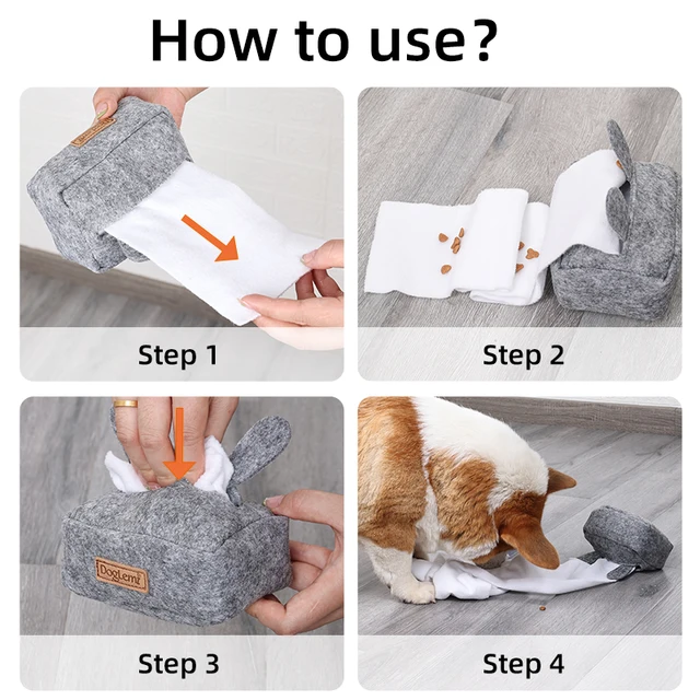 Dog Interactive Snuffle Toys Treat Dog Feeder Pet Toys Tissue Box Nosework Training Toy for Cats Dog Sniffing Toys Pet Supplies 6