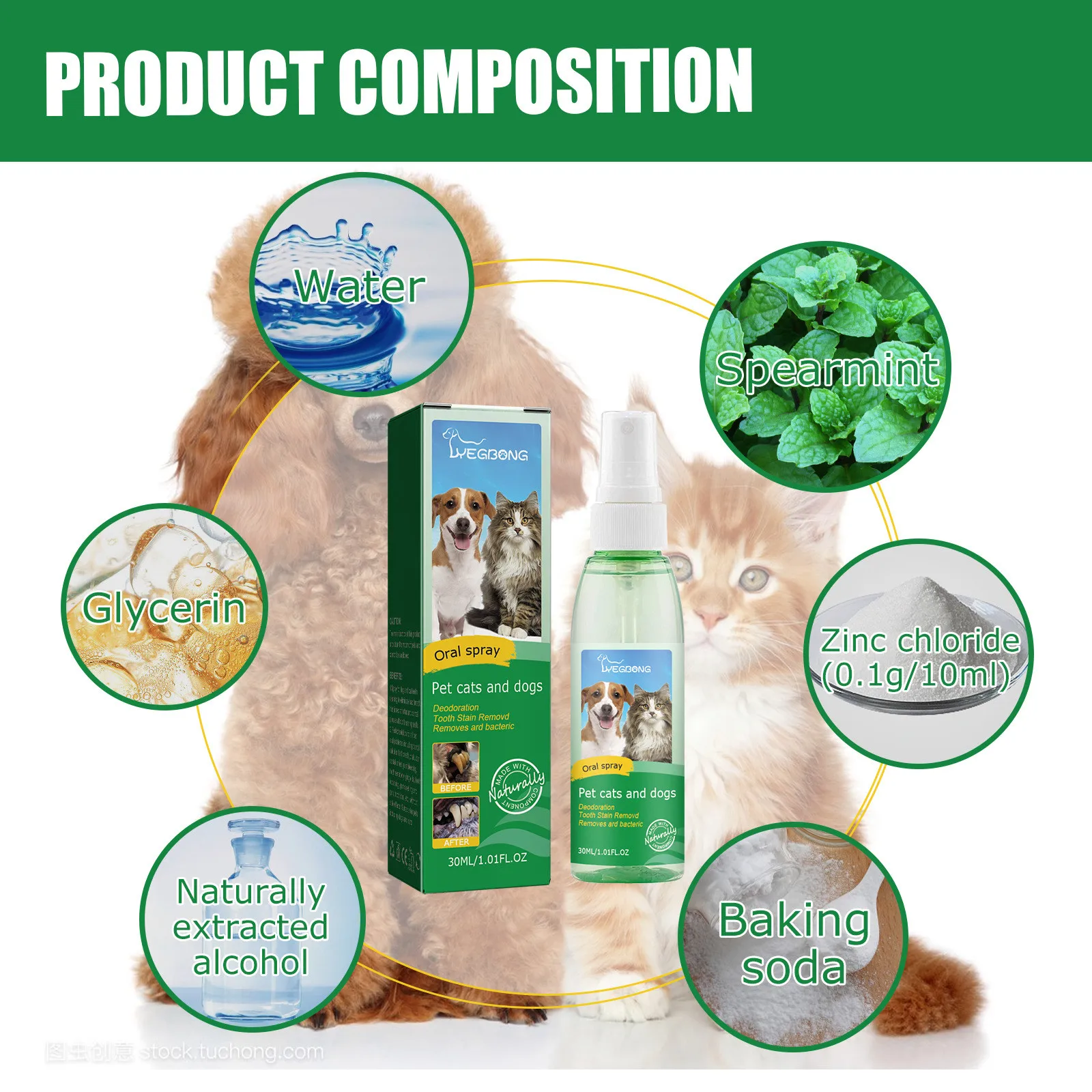 30ml/Bottle Dog Oral Spray Dog And Cat Tooth Cleaning Spray Tooth Spray Dog Oral Spray Pet Breath Freshener Oral Spray