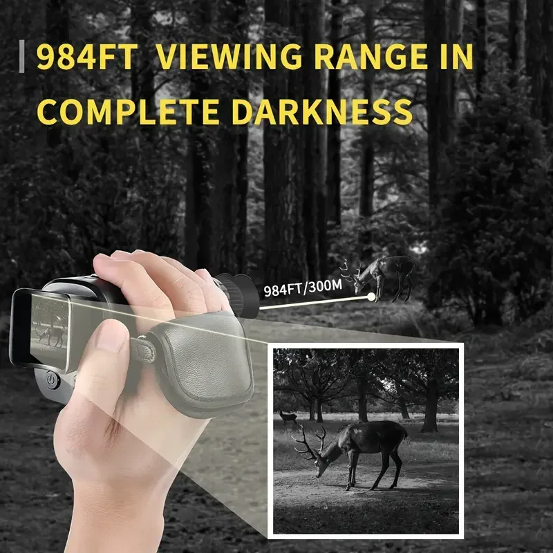 Monocular Night Vision Telescope 1080P HD Infrared 5x Digital Zoom Hunting Type-c Interface Memory Card Not Included