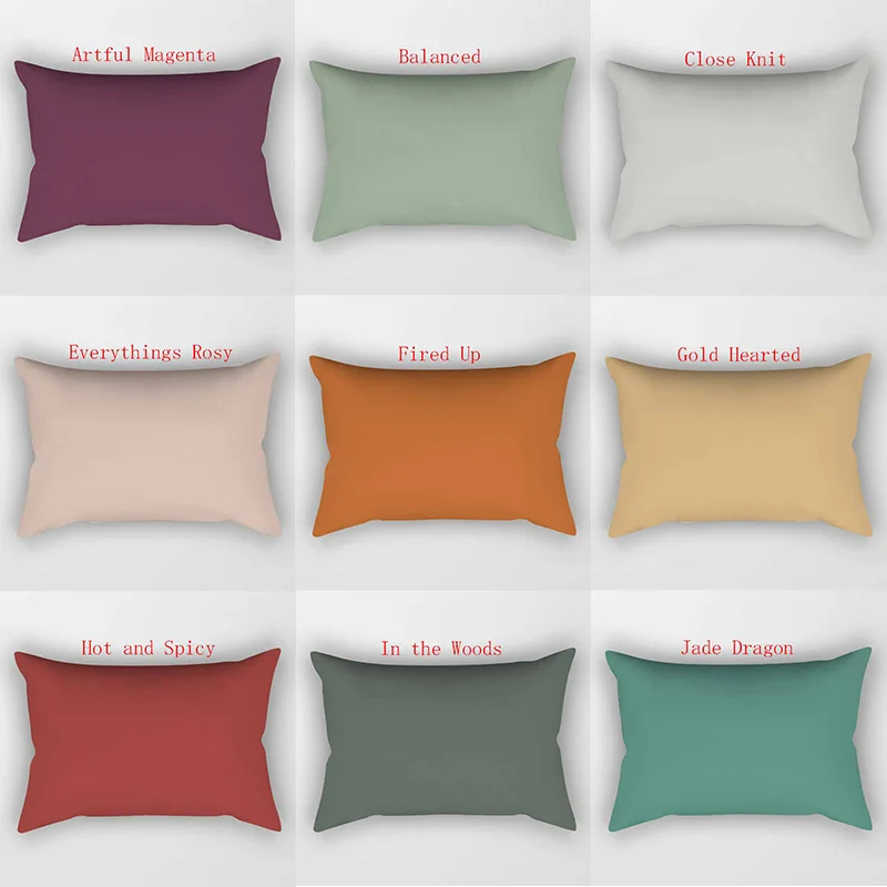 

Hot Sale Solid Color Pillow Covers High Quality Short Plush Velvet Rectangle Pillow Cases Four Sizes