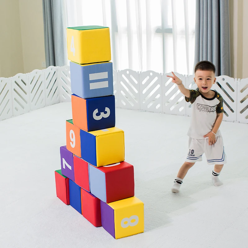 Toddler Toy Baby Early Educational Soft Building Block Pu Leather Foam Soft Blocks Baby Kids Play Toys for Babies