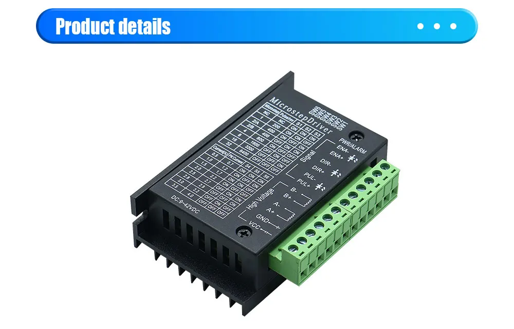 Description Picture 4 of item1 2 3 4 5pcs Stepper Motor Driver TB6600 42/57 Type NEMA 17 23 0.5-3.5A Stepping Controller for 3D Printer CNC Router
