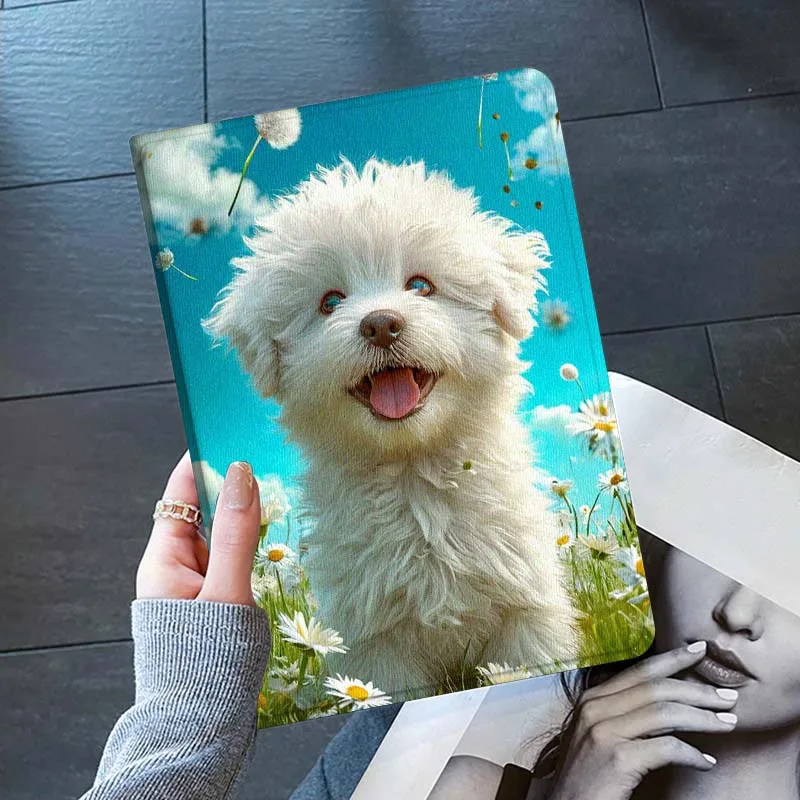 Cute Cartoon Dog Flower Art Soft Tablet Case - Perfect Gift