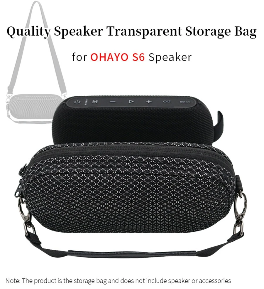 Portable Speaker Bag for OHAYO S6 Speaker Sound Permeable Bags S6 Outdoors Travel Carrying Transparent Case