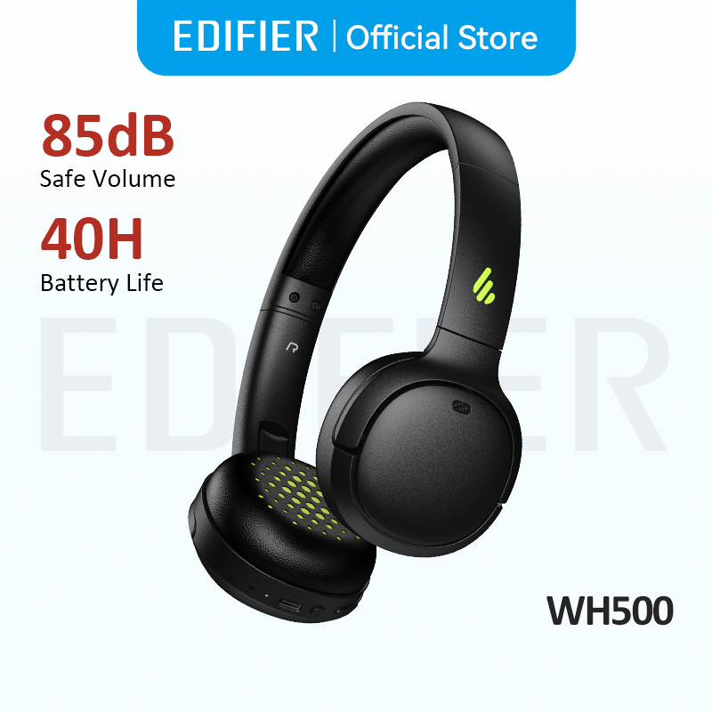  Edifier WH500 Wireless Bluetooth Headphones On-Ear Headset Lightweight Foldable Dual Connection 30H Battery Life 