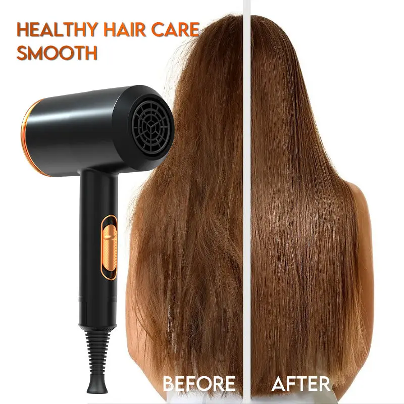 Professional Hand Blow Dryer Travel Home Use Powerful Ionic Barber Salon Equipment Hot Cold Wind Super Black One Step Hair Dryer