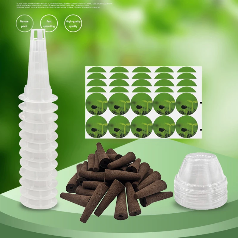 Hydroponic Garden Accessories Pod Kit 40Pcs Including Grow Baskets Transparent Insulation Lids Plant Grow Sponges Labels hydroponics growing kit,hydroponic garden kit,hydroponic plant kits,plant labels