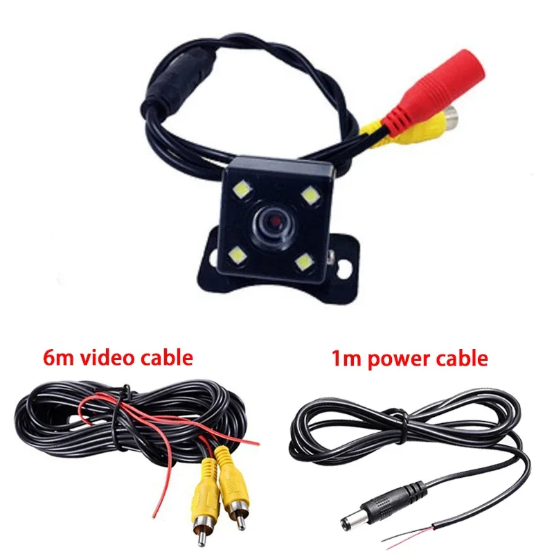 HD Night Vision Waterproof Rear View Camera with Video Cable and LED Backup Monitor