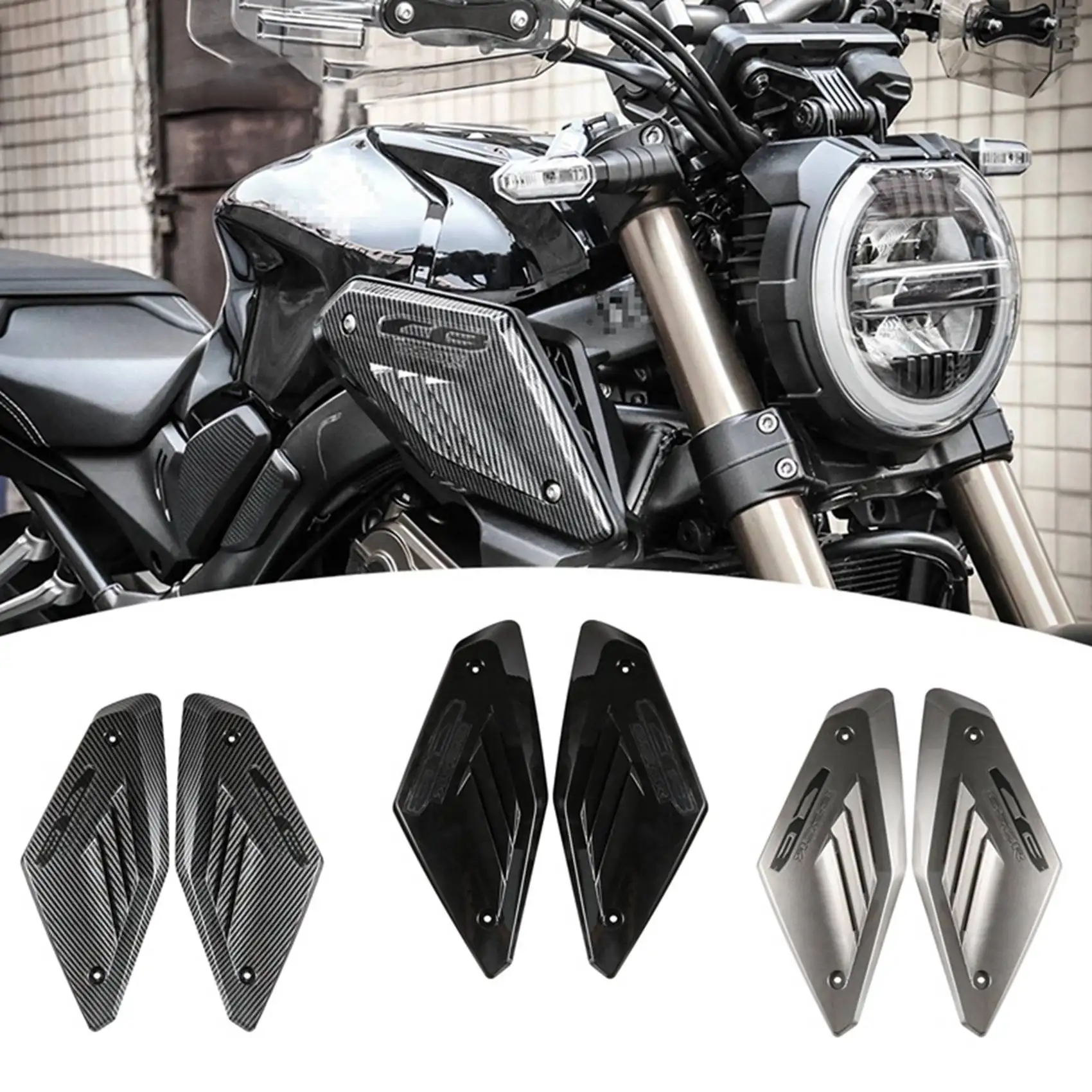 

Motorcycle Frame Side Panel Cover Protective Intake Pipe Protector Shell for Honda CB650R CBR 650R 2019 2020 2021 A