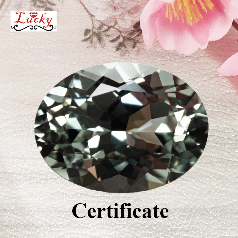 

Lab Grown Sapphire Green Color Oval Shape Top Quality Charm Beads for Diy Jewelry Making Ring Pendant Selectable AGL Certificate