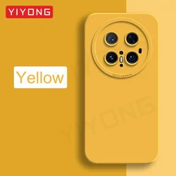 Silky Feel Liquid Silicone Soft Phone Case Cover by YIYONG for Mate 60 Pro Plus (Yellow)