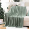 Battilo Sage Green Throw Blanket for Bed Couch Plaid Knit Throws Spring Sofa Blanket Lightweight Knitted Blanket for Home Decor 2