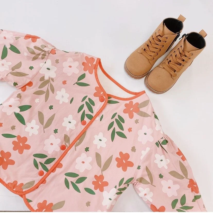 New Autumn RJ Brand Flower Jacket Girls Sweaters Handmade Baby Pants Pullover Cardigan Toddler Boys Demin Coat Kids Clothes Set best coats for winter