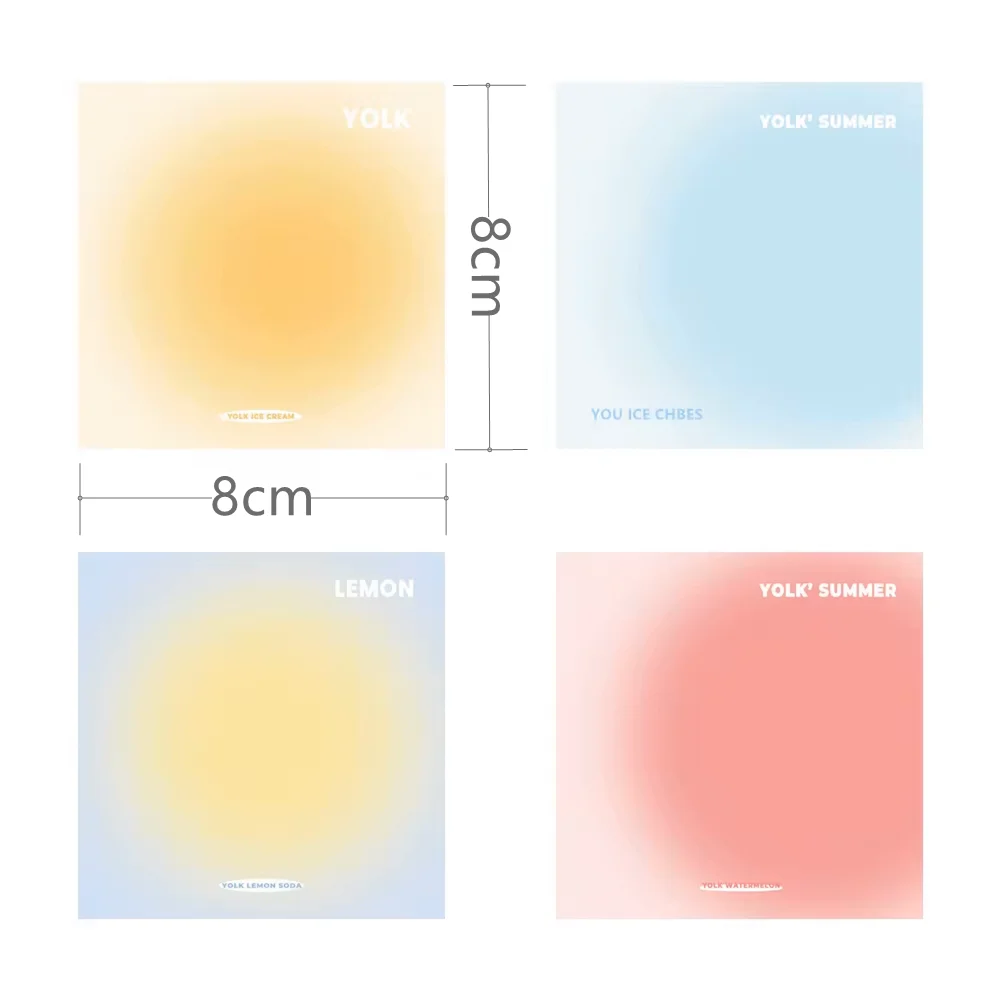 50 Sheets Gradient Sticky Notes Posits Stationery Paper Stickers Posted It Memo Notepad Notebook School Office Message Sticker 6