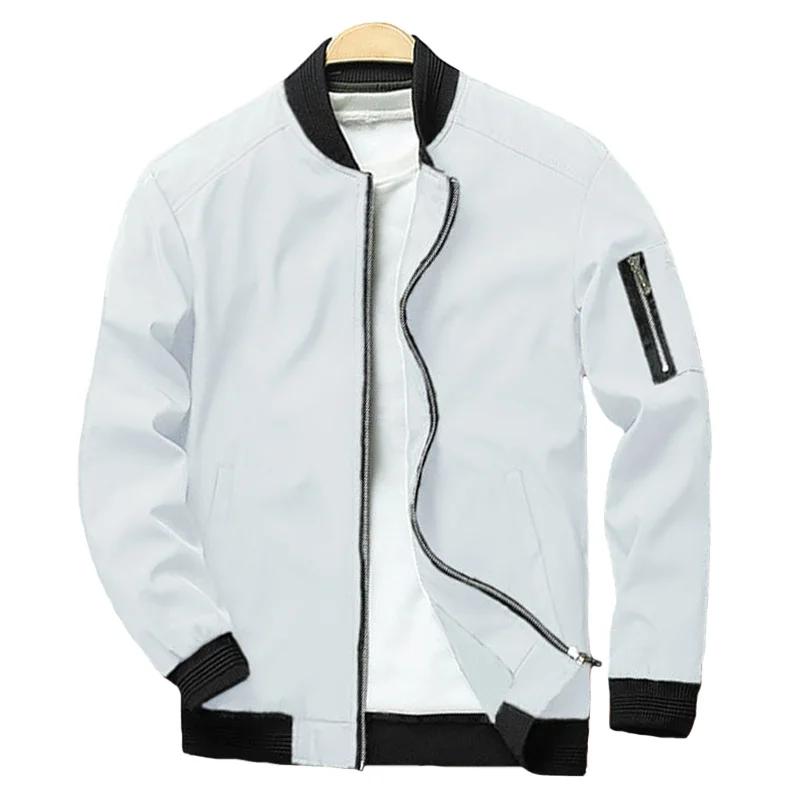 Men's Jacket Coat Spring Autumn Casual Solid Zipper Jackets Outerwear Long Sleeve Lightweight Men's Coats M-4XL Men's Clothing