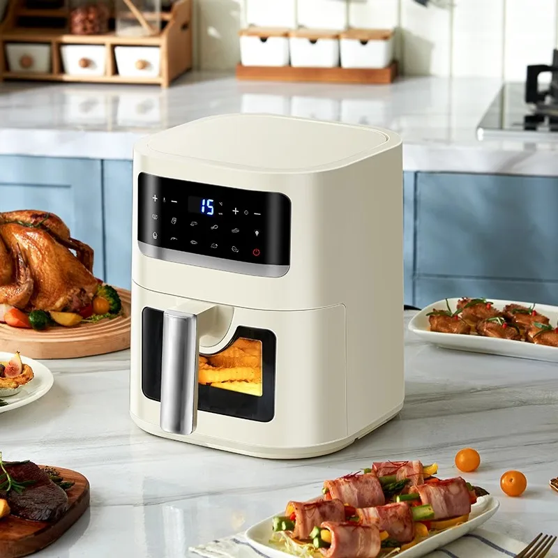 תנור טוסטר חכם לטיגון באוויר 1400W, שליטה אוטומטית בטמפרטורה לטיגון בריא יותר