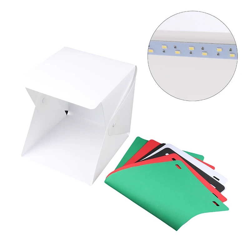 Lightbox Light Box Mini Photo Studio Box 23*22*24cm Photography Light Studio Shooting Tent Kit Multiple Color Backdrops