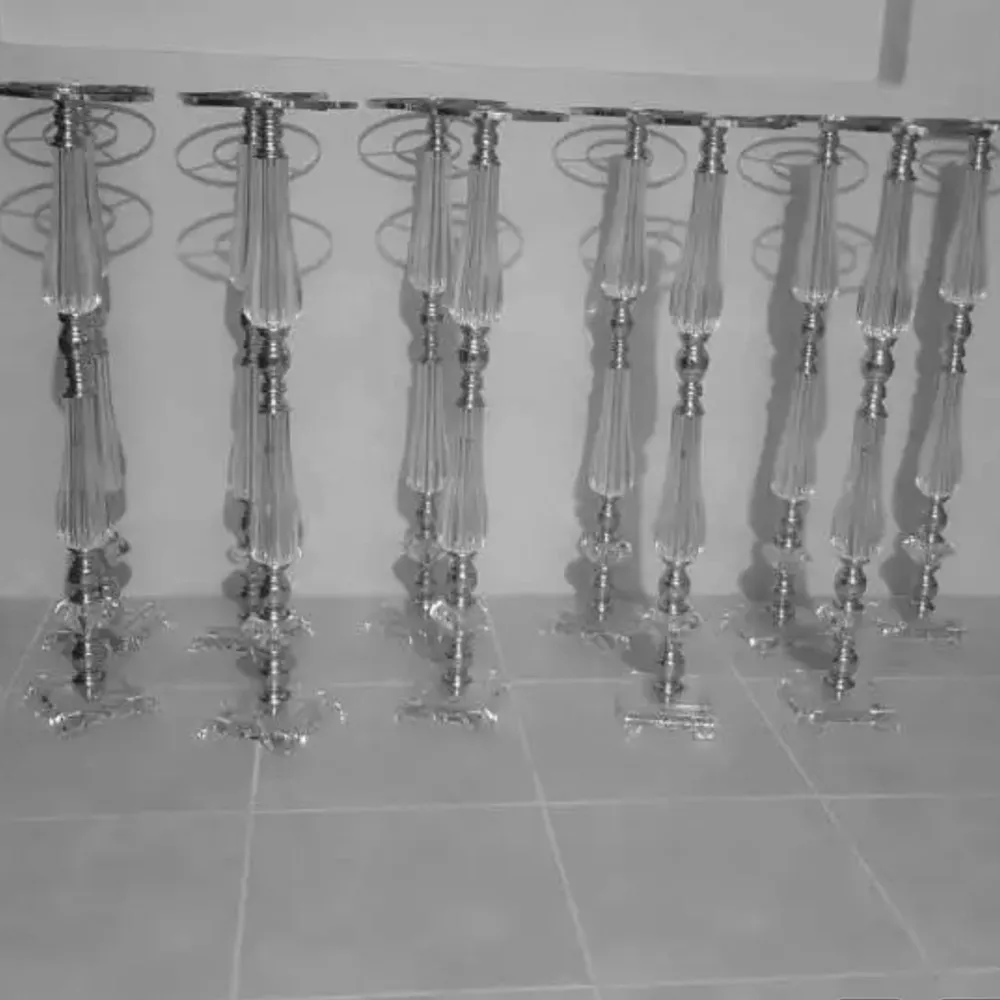 10pcs)50-100cm)Clear Acrylic Flower Stand Floor Vase Centerpiece Wedding Column Backdrop Display Rack for Event Party Stage