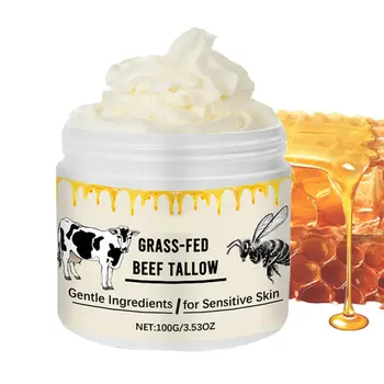 100g Cow Fat Moisturizing Cream Organic Grass Fed Butter And Honey Moisturizing Cream Whipped Beef Tallow Honey Soothing Lotion