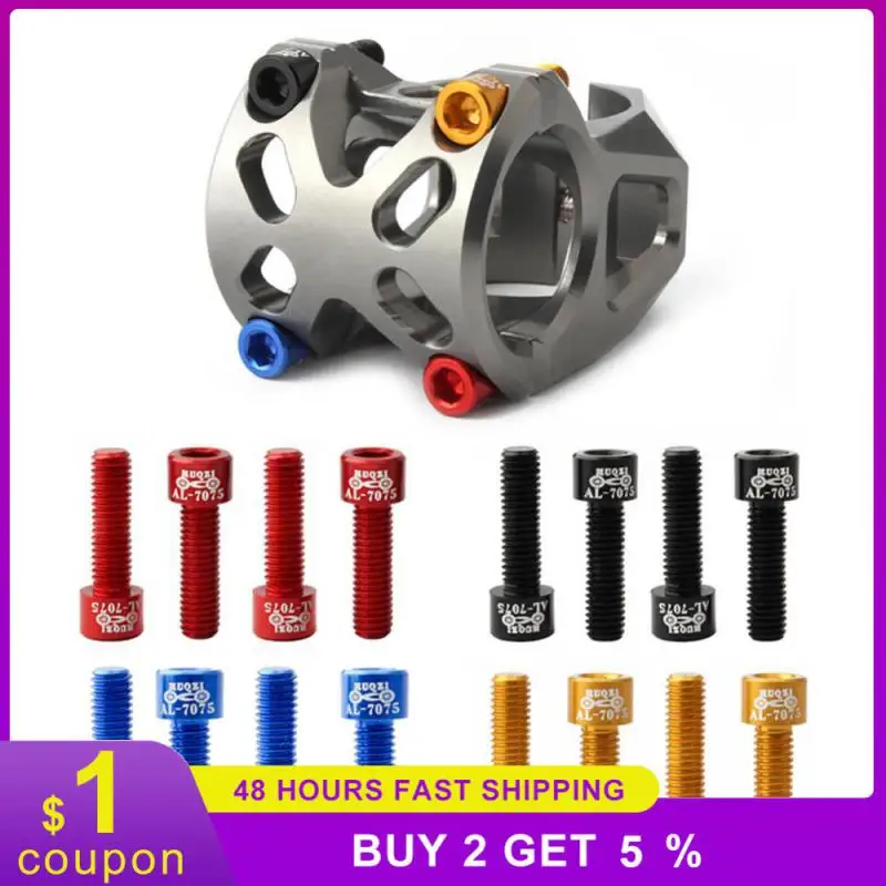 6pcs/set Bicycle Handlebar Screws Titaniumplated Stainless Steel M5