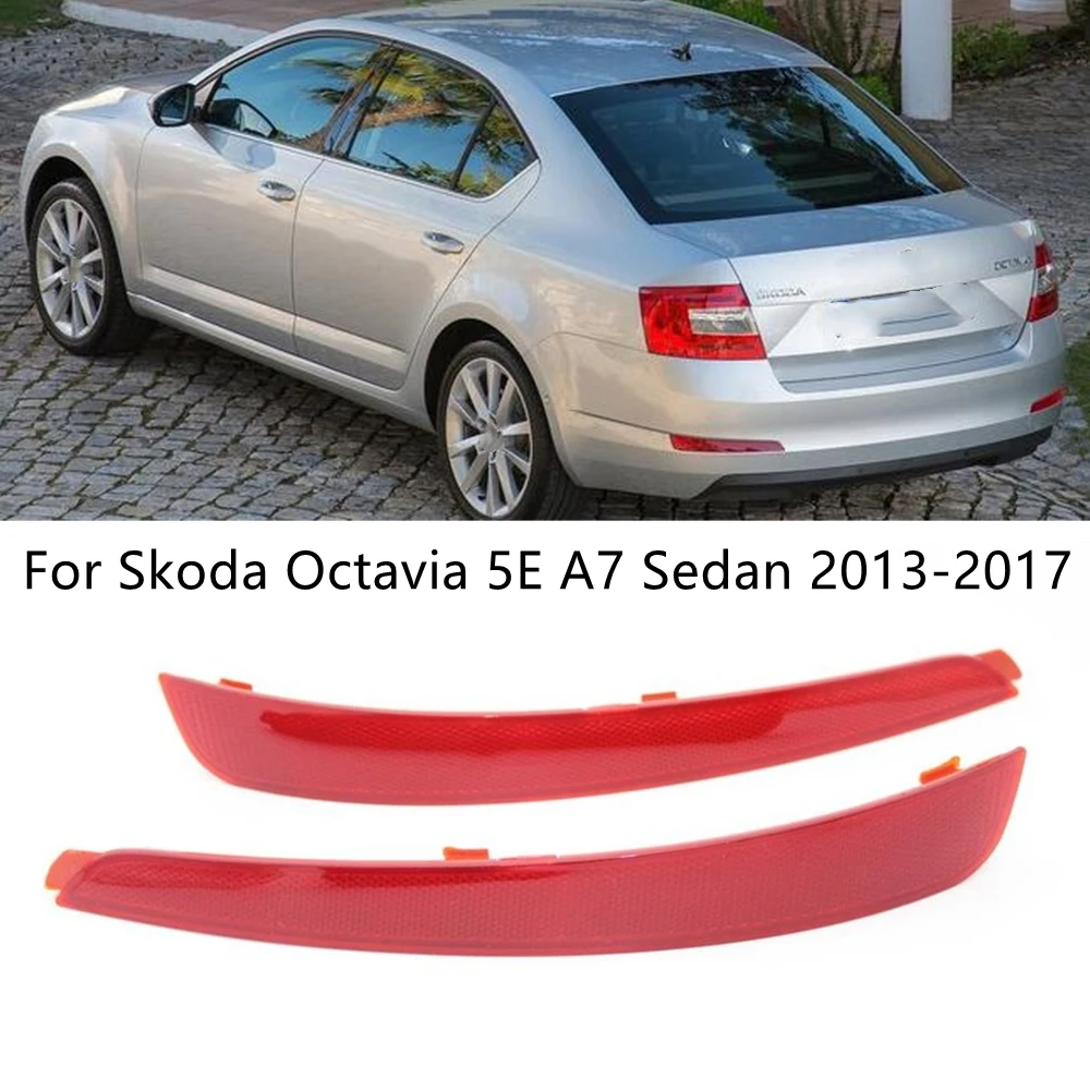 Left & Right Rear Bumper Reflector Light 5E5945105 5E5945106 for Skoda Octavia 5E A7 Sedan 2013 2014 2015 Car-Styling