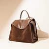 Korean Style Simple Flip Cover Women's Shoulder Bag New Suede Backpack Ladies Large Capacity Simple Fashion Tote Handbag 2025 2