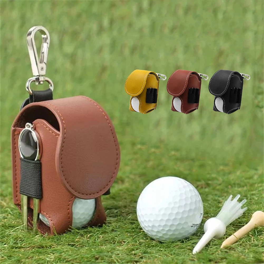 Carrying Bags Golf Ball Divot Storage Leather Waist Belt Holder Golf Access #Cr 