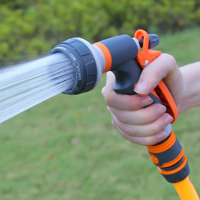 Öntözőpisztoly Nagynyomású 8 Üzemmód Kerti Spray Öntözés Fúvóka Növényi Pázsit Udvar Öntő Sprinkler Tisztítás