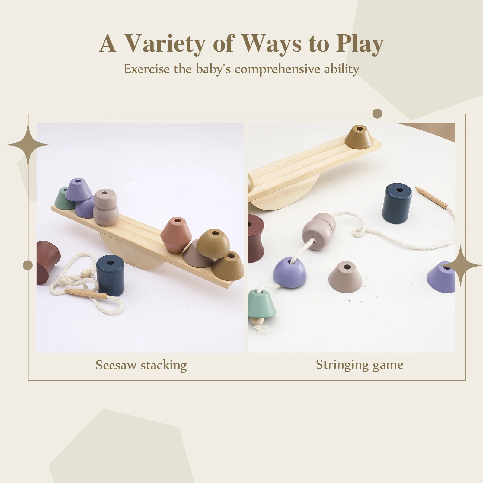 Baby Animal Threading Toys Wooden Seesaw Toys Blocks Board Games Montessori Hands-on Ability Educational Children Blocks Gifts wooden blocks,wooden toys,wooden stacking toys,wooden puzzle toys