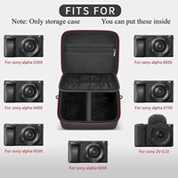 Hard Camera Case for Sony ZV-E10 A6400 A6000 A6100 A6600 A6500 (Medium,Kit Lens Only),Protective Bag with Shoulder Strap & Divid 2