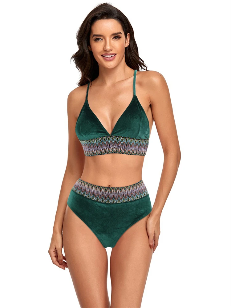 

Bikini Women Swimsuit 2023 New Green Sling Bikinis Set Sexy High Waist Swimwear Summer Two Piece Beach Wear Bathing Suit Female