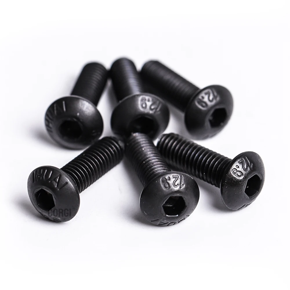 M1.6 M2 M2.5 M3 M4 M5 M6 M8 Round Hex Cap Screw kit 1840 10.9 Grade Black Socket Button Head Allen Drive Screws Bolt ISO7380