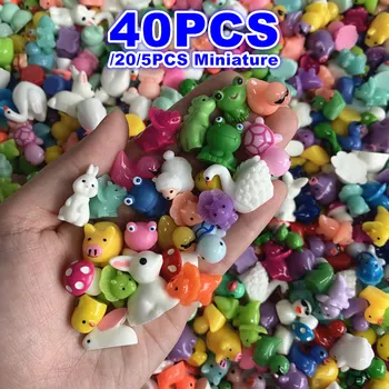 5/20/40PCS Mini Animali In Resina Funghi Figurine In Miniatura per DIY Bonsai Mestiere Ornamento Fata Giardino Accessorio 1
