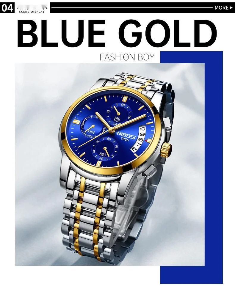 Nibosi Chronograph Quartz Watch For Men Multi Functional Wrist Watch_voghion.com