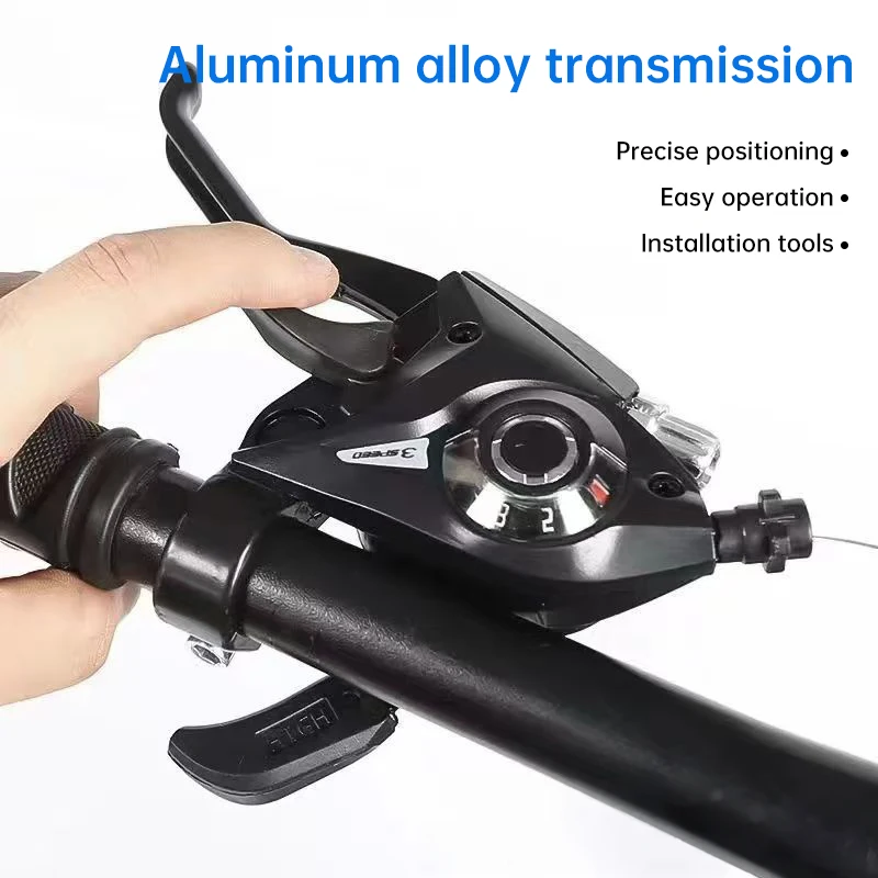 Moutain Bike Brake Levers Shifter 3x7/3x8 Speed Shifter with Gear Indicator and V Brake Cable MTB Bike Lever