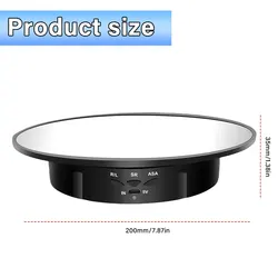 Motorized Rotating Display Stand for Dynamic Product Photography (200mm Black Mirror)