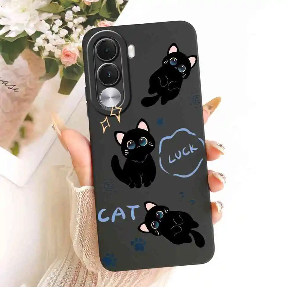 Cartoon Cat & Cute Dog Silicone Back Cover - 6.8 Premium Protective Phone Case