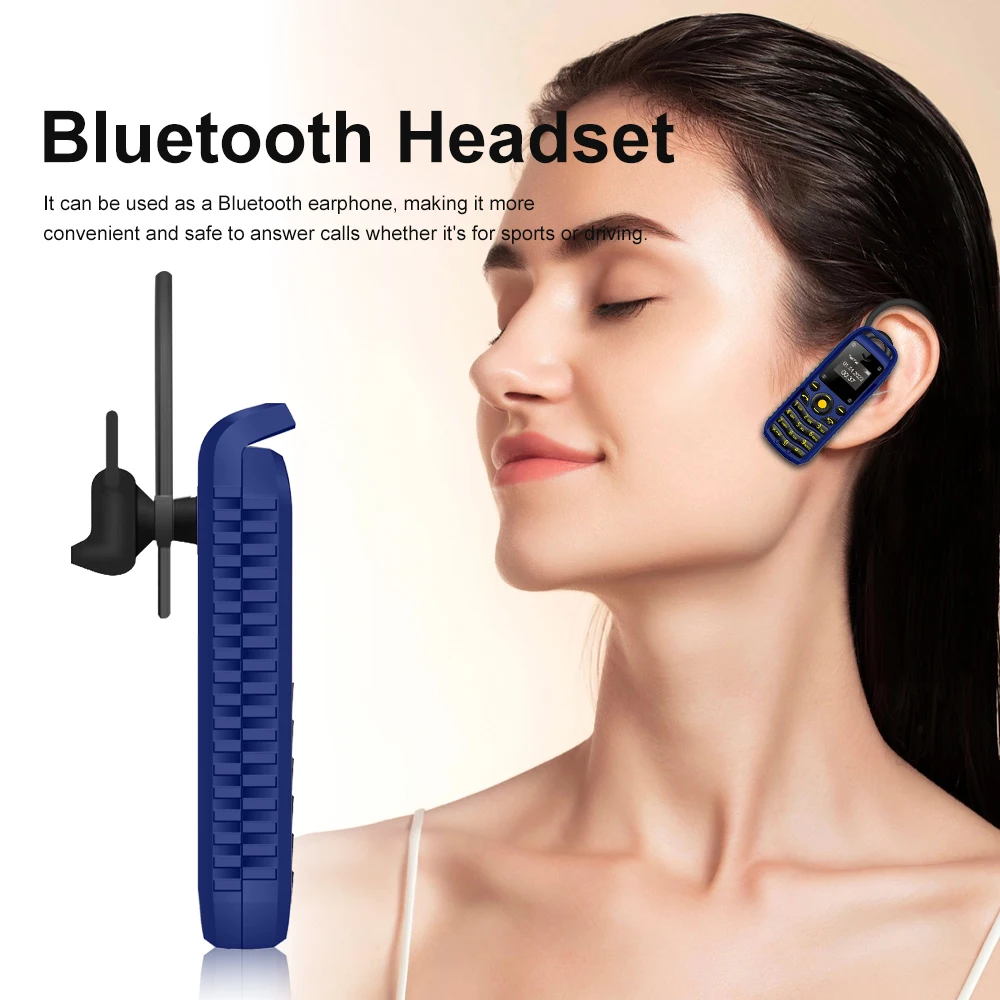 SERVO B25 Mini Feature Mobile Phone Bluetooth Dialing Blacklist Smallest Backup 2 SIM Super Small Cell Phone Wear around Ears