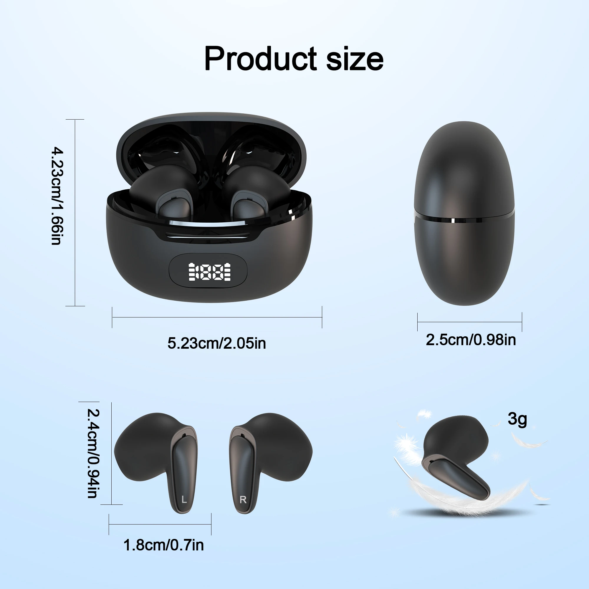 Rechargeable digital hearing aids for seniors with charging case hearing amplifiers for mild to moderate hearing loss