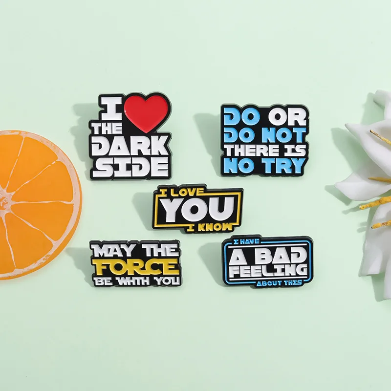 Sci-Fi Enamel Pin Set - May The Force Be With You Brooches for Backpacks and Lapels | Unique Metal Badges Jewelry & Decoration Gift