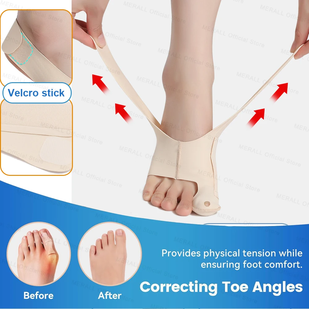 Toe Separators Toe Corrector Toe Protector Big Toe Bunion Corrector Adjustable Orthopedic Socks Hallux Valgus Feet Protector Foot Care Tools