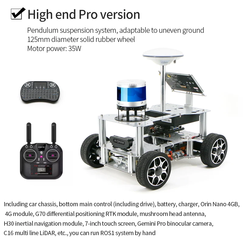 C50C Outdoor autonomous driving robot ROS intelligent vehicle chassis autoware high-precision positioning navigation C16 radar 6