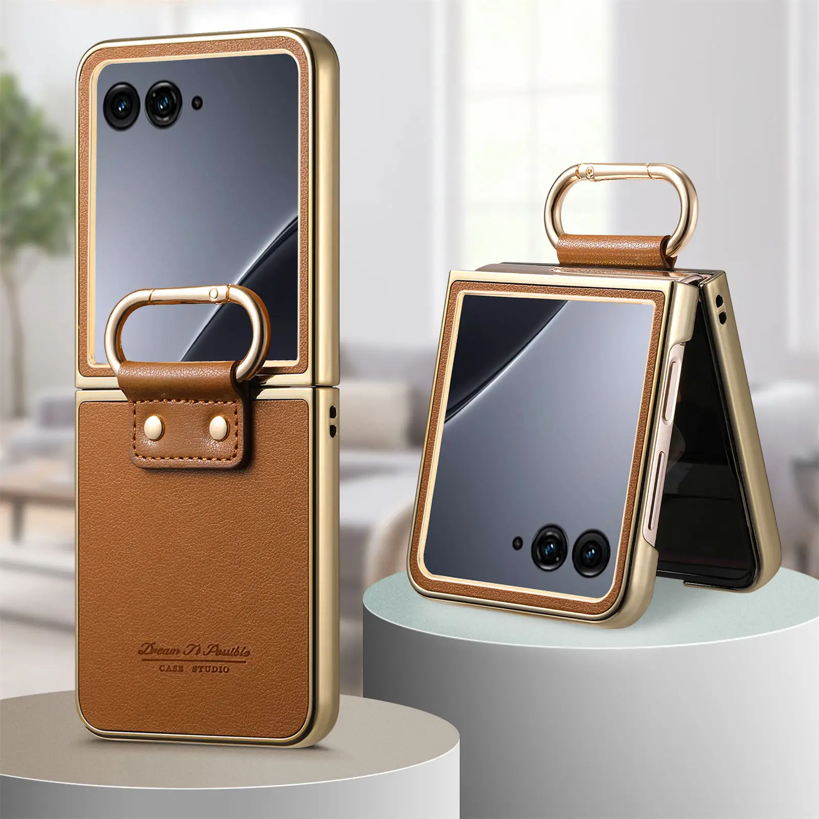 Portale Ring Holder Leather Phone Bag Case