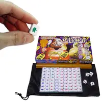 Portable Mini Travel Mahjong Board Game Sets Elaborately Crafted Convenient Mahjong Game for Travel Home Party Family Gathering 1