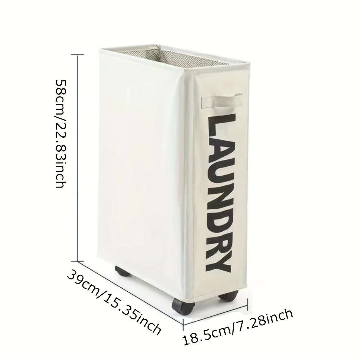 1pc - Large Waterproof Laundry Basket with Pulleys - Foldable, Multi-Purpose Storage for Bathroom, Laundry Room & Dorms