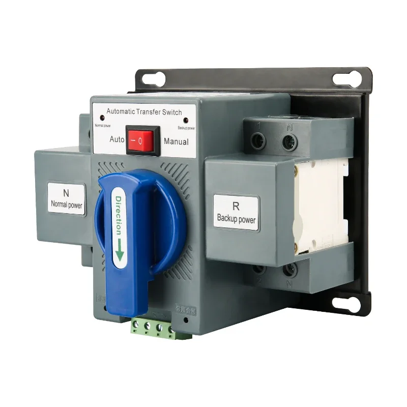 Interruttore di Trasferimento Automatico Mini ATS a Doppia Alimentazione, Interruttore di Trasferimento Automatico Mini ATS 2P Ignifugo AC220V PC (63A